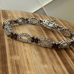 sterling silver tennis citrine bracelet